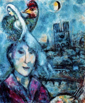 Marc Chagall Painting - Autorretrato contemporáneo Marc Chagall